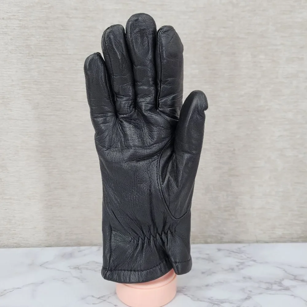 Preston & York Black Leather Driving Gloves